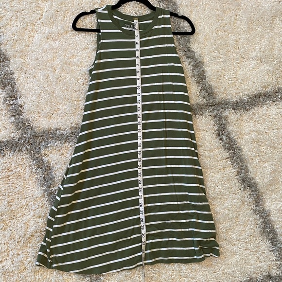Racerback Striped Olive Sundress Sun Dress Pockets Sz S - Picture 4 of 5